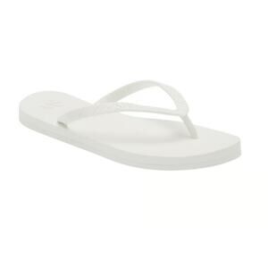 Stuart Weitzman Women's White Embossed‎ Flip Flop Sandals Size 10B